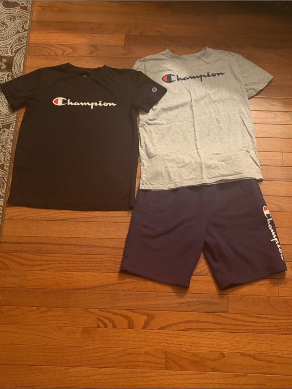 Champion Kids' Short Sleeve Logo Tee in Black